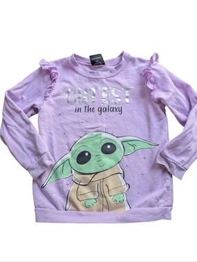 💥5/20$ Cute 'Cutest in the Galaxy' Lilac Sweatshirt with Baby Alien Graphic**